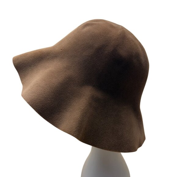 Vintage Borsalino 30s 40s Era Brown Wool Wide-Brim Hat Fedora Made in Italy - Picture 4 of 6